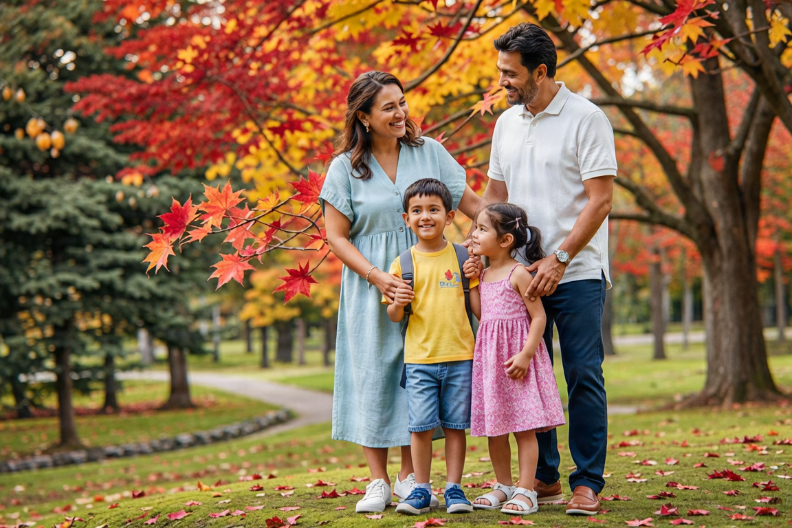 Happy family traveling in Canada, lifestyle photography